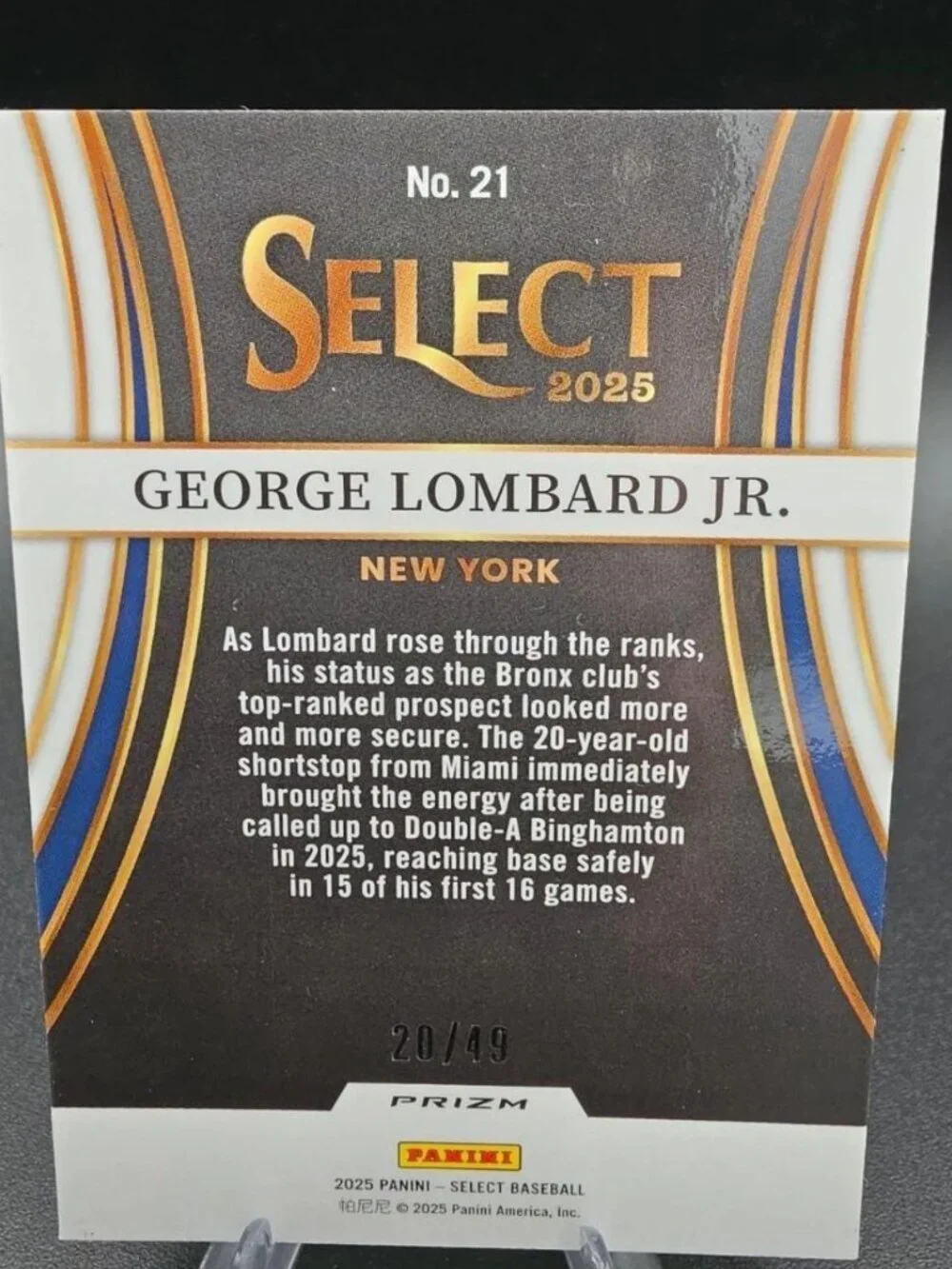 2025 Panini Select - Turbocharged George Lombard Jr. #21 Blue Prizm /49 (RC)